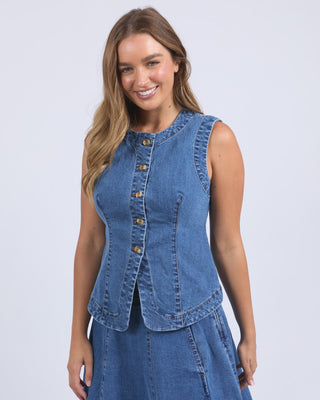 Abbott Vest - Mid Blue