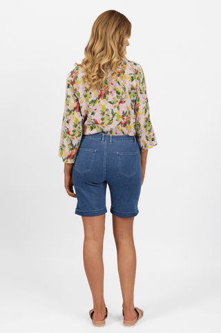 Above The Knee Denim Short - Blue Hue - 5775A - All About A Girl