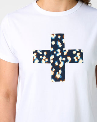 Ace Tee Leopard Cross - White