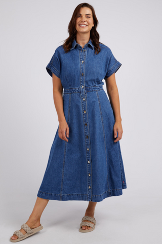 Aimee Denim Dress - Mid Blue Wash