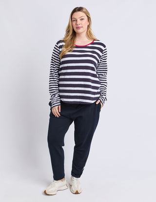 All Sorts Long Sleeve Top - Midnight/white Stripes - 8178065.MID - All About A Girl