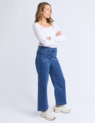 Alyssa Front Pocket Jean - Mid Wash Blue