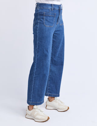 Alyssa Front Pocket Jean - Mid Wash Blue