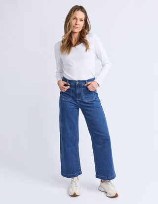 Alyssa Front Pocket Jean - Mid Wash Blue