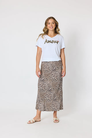 Amour Animal Print Tee - White - 50084 - All About A Girl