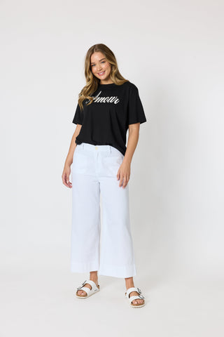 Amour Noir Embroidered Tee - Black - 50152 - All About A Girl