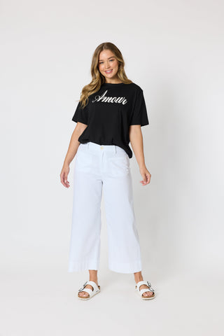 Amour Noir Embroidered Tee - Black - 50152 - All About A Girl