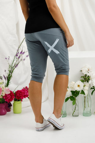 Apartment Pant 3/4 - Storm with Sky Cross - HL127 45 - allaboutagirl