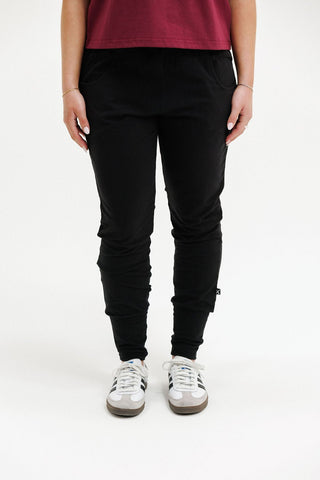 Apartment Pants - Black With Merlot/Blush Cross - HL100 60 - All About A Girl