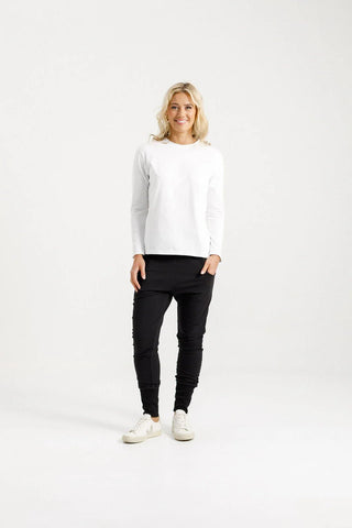Apartment Pants Winter Weight - Black With Shadow Cross - HL100 W26 - All About A Girl