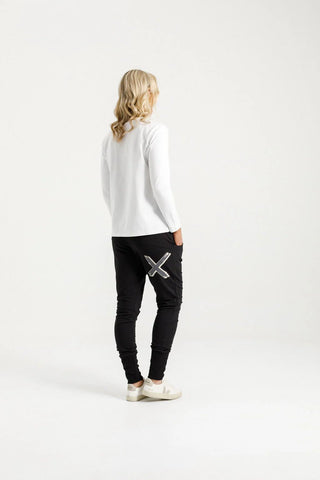 Apartment Pants Winter Weight - Black With Shadow Cross - HL100 W26 - All About A Girl