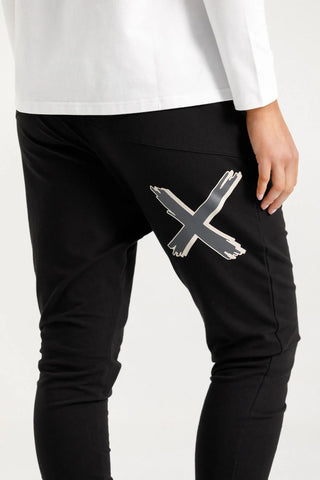 Apartment Pants Winter Weight - Black With Shadow Cross - HL100 W26 - All About A Girl