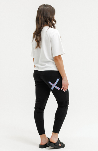 Apartment Pants - Black With Blue Haven Stripe Cross