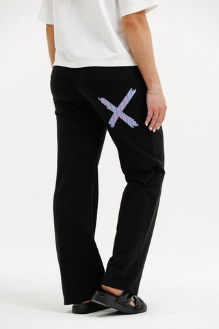 Avenue Apartment Pants - Black With Blue Haven Stripe cross - HL266  08 - All About A Girl
