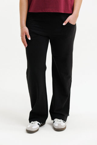 Avenue Apartment Pants - Black With Merlot Cross - HL266  07 - All About A Girl