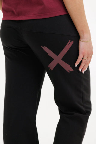 Avenue Apartment Pants - Black With Merlot Cross - HL266  07 - All About A Girl