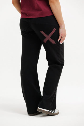 Avenue Apartment Pants - Black With Merlot Cross - HL266  07 - All About A Girl