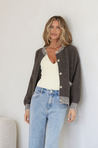 Maci Knit Cardigan - Chocolate