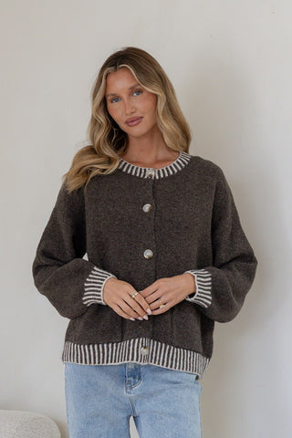 Maci Knit Cardigan - Chocolate