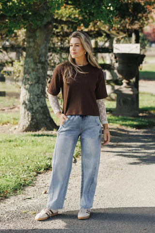Homelee Barrel Jeans Sky Wash, Side view | AAAG