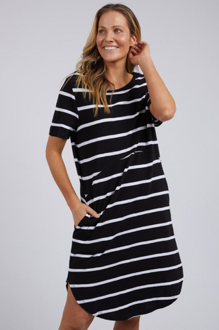 Bay Stripe Dress - Black/White stripe