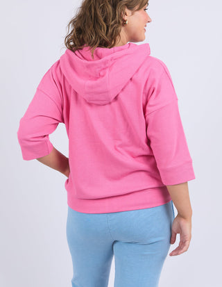 Beachy 3/4 Sleeve Zip Hoodie - Aurora Pink - 81X4197.AUR - All About A Girl