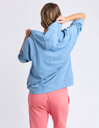 Beachy 3/4 Sleeve Zip Hoodie - Blue Shadow - 81X4197.BSHA - All About A Girl