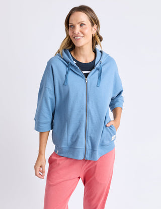 Beachy 3/4 Sleeve Zip Hoodie - Blue Shadow - 81X4197.BSHA - All About A Girl