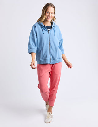 Beachy 3/4 Sleeve Zip Hoodie - Blue Shadow - 81X4197.BSHA - All About A Girl