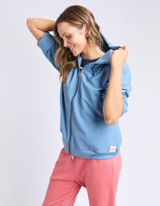 Beachy 3/4 Sleeve Zip Hoodie - Blue Shadow - 81X4197.BSHA - All About A Girl