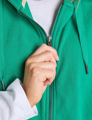 Beachy 3/4 Sleeve Zip Hoodie - Turquoise - 81X4197.TURQ - All About A Girl