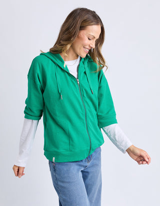 Beachy 3/4 Sleeve Zip Hoodie - Turquoise - 81X4197.TURQ - All About A Girl