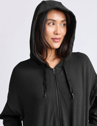 Beachy Long Sleeve Zip Hoodie - Black - 81X4549.BLK - All About A Girl