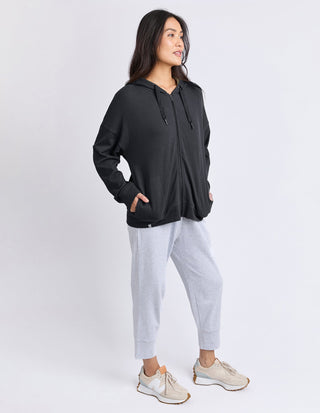 Beachy Long Sleeve Zip Hoodie - Black - 81X4549.BLK - All About A Girl