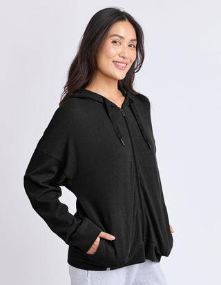 Beachy Long Sleeve Zip Hoodie - Black - 81X4549.BLK - All About A Girl