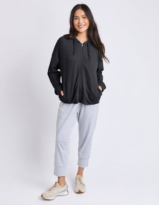 Beachy Long Sleeve Zip Hoodie - Black - 81X4549.BLK - All About A Girl