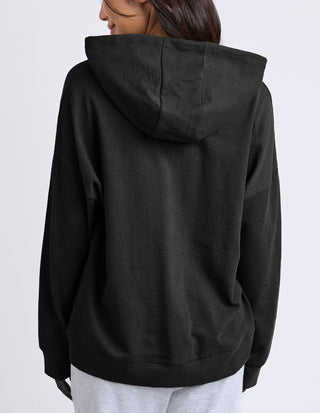 Beachy Long Sleeve Zip Hoodie - Black - 81X4549.BLK - All About A Girl