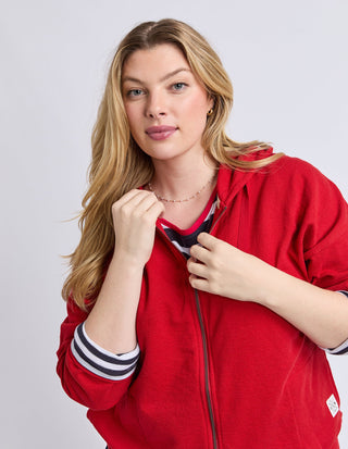 Beachy Long Sleeve Zip Hoodie - Cranberry - 81X4549.CRAN - All About A Girl