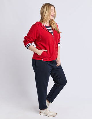 Beachy Long Sleeve Zip Hoodie - Cranberry - 81X4549.CRAN - All About A Girl