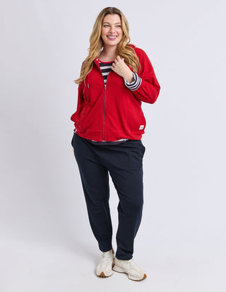 Beachy Long Sleeve Zip Hoodie - Cranberry - 81X4549.CRAN - All About A Girl