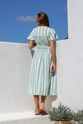 Beatrix Dress - Sage/White - ma61190 - All About A Girl