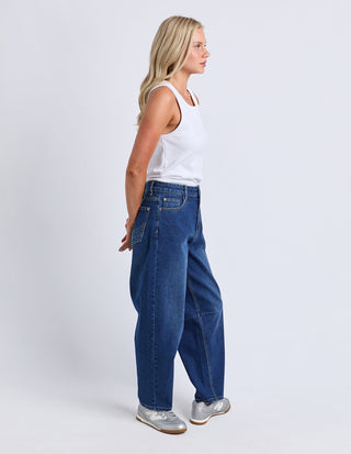 Bessie Barrel Leg Jean - Dark Blue Wash - 81D1627.DBLU - All About A Girl