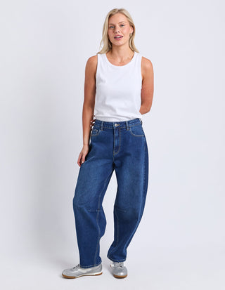 Bessie Barrel Leg Jean - Dark Blue Wash - 81D1627.DBLU - All About A Girl