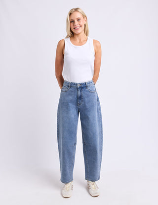 Bessie Barrel Leg Jean - Mid Blue Wash - 81D1627.BLU - All About A Girl