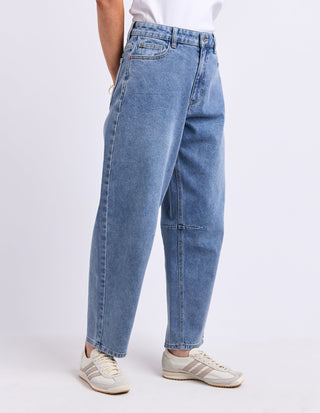 Bessie Barrel Leg Jean - Mid Blue Wash - 81D1627.BLU - All About A Girl