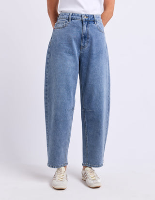 Bessie Barrel Leg Jean - Mid Blue Wash - 81D1627.BLU - All About A Girl