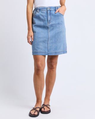 Birdie Denim Skirt- Light Blue Wash