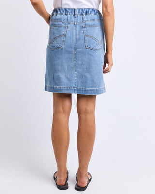 Birdie Denim Skirt- Light Blue Wash