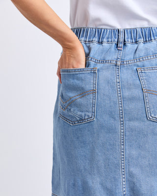 Birdie Denim Skirt- Light Blue Wash