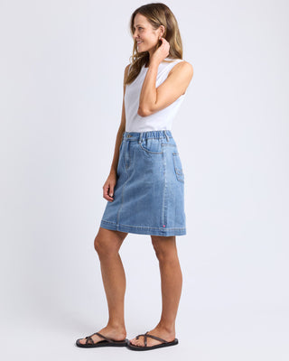 Birdie Denim Skirt- Light Blue Wash